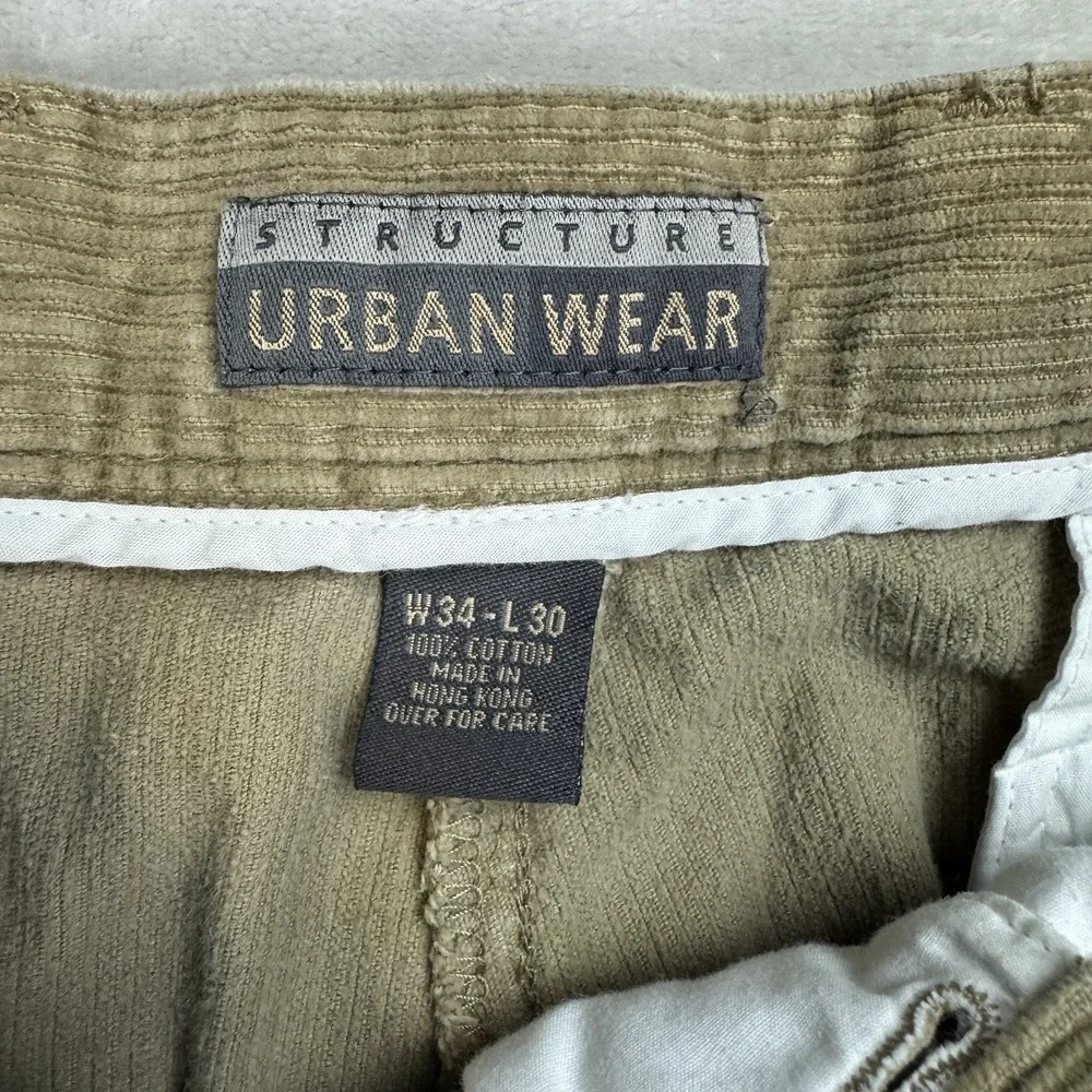Vintage‎ Corduroy Pants Men 34x30 (Fits 32x29) 90s Y2K Baggy Loose Skater Brown